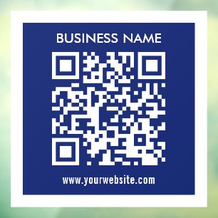 Bearbeitbarer (sofort generierter) QR-Code Navy Fensteraufkleber
