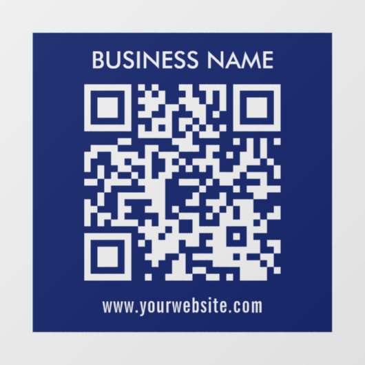 Bearbeitbarer (sofort generierter) QR-Code | Navy Fensteraufkleber (Blatt)