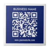Bearbeitbarer (sofort generierter) QR-Code | Navy Fliese (Vorderseite)