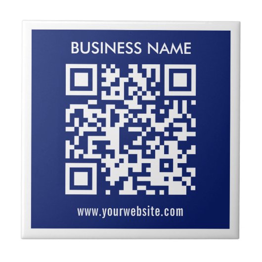Bearbeitbarer (sofort generierter) QR-Code | Navy Fliese (Vorderseite)