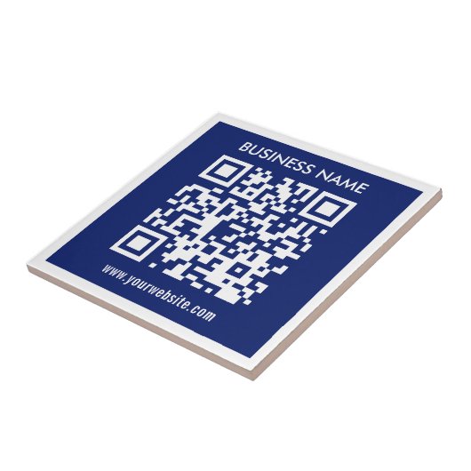 Bearbeitbarer (sofort generierter) QR-Code | Navy Fliese (Seite)