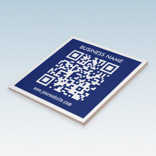 Bearbeitbarer (sofort generierter) QR-Code   Navy  Fliese