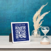 Bearbeitbarer (sofort generierter) QR-Code | Navy  Fotoplatte (InSitu)