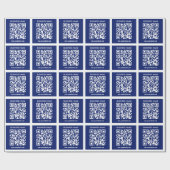 Bearbeitbarer (sofort generierter) QR-Code | Navy Geschenkpapier (Flach)