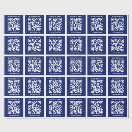 Bearbeitbarer (sofort generierter) QR-Code | Navy Geschenkpapier (Flach)