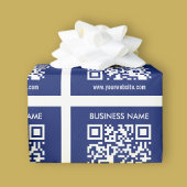 Bearbeitbarer (sofort generierter) QR-Code | Navy Geschenkpapier