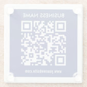 Bearbeitbarer (sofort generierter) QR-Code | Navy  Glasuntersetzer (Rückseite)