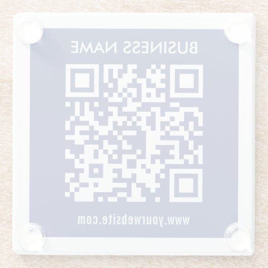 Bearbeitbarer (sofort generierter) QR-Code | Navy Glasuntersetzer (Rückseite)