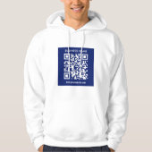 Bearbeitbarer (sofort generierter) QR-Code | Navy Hoodie (Vorderseite)