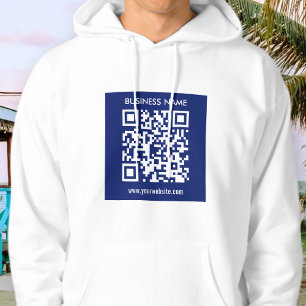 Bearbeitbarer (sofort generierter) QR-Code   Navy  Hoodie