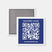 Bearbeitbarer (sofort generierter) QR-Code | Navy  Magnet (Vorderseite/Rückseite)