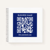 Bearbeitbarer (sofort generierter) QR-Code | Navy  Notizblock (Vorderseite)