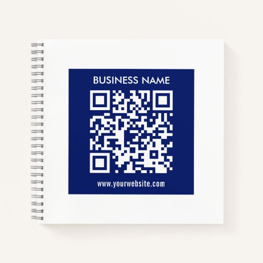 Bearbeitbarer (sofort generierter) QR-Code | Navy Notizblock (Vorderseite)