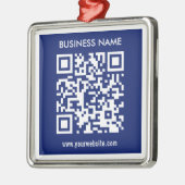 Bearbeitbarer (sofort generierter) QR-Code | Navy  Ornament Aus Metall (Links)