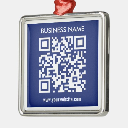 Bearbeitbarer (sofort generierter) QR-Code | Navy Ornament Aus Metall (Links)