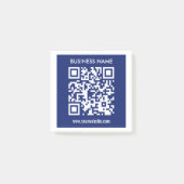 Bearbeitbarer (sofort generierter) QR-Code | Navy Post-it Klebezettel (Vorderseite)