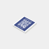 Bearbeitbarer (sofort generierter) QR-Code | Navy  Post-it Klebezettel (angewinkelt)