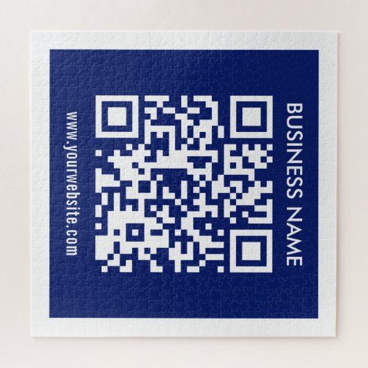 Bearbeitbarer (sofort generierter) QR-Code | Navy Puzzle (Horizontal)