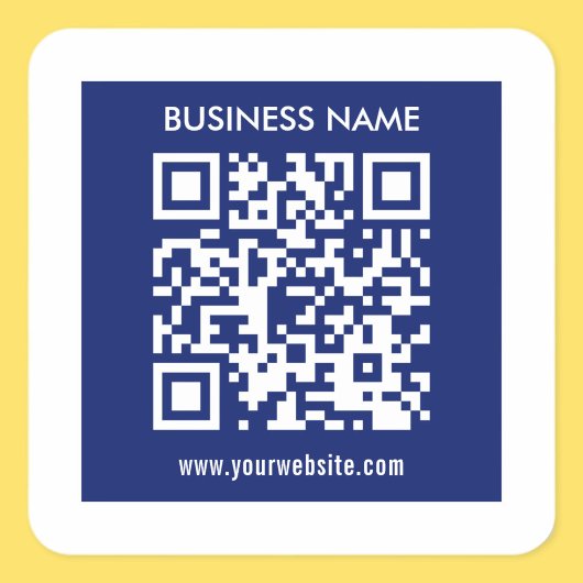 Bearbeitbarer (sofort generierter) QR-Code | Navy Quadratischer Aufkleber