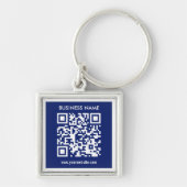 Bearbeitbarer (sofort generierter) QR-Code | Navy Schlüsselanhänger (Vorne)