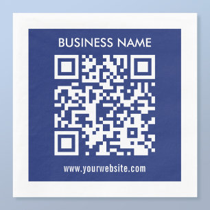 Bearbeitbarer (sofort generierter) QR-Code Navy Serviette
