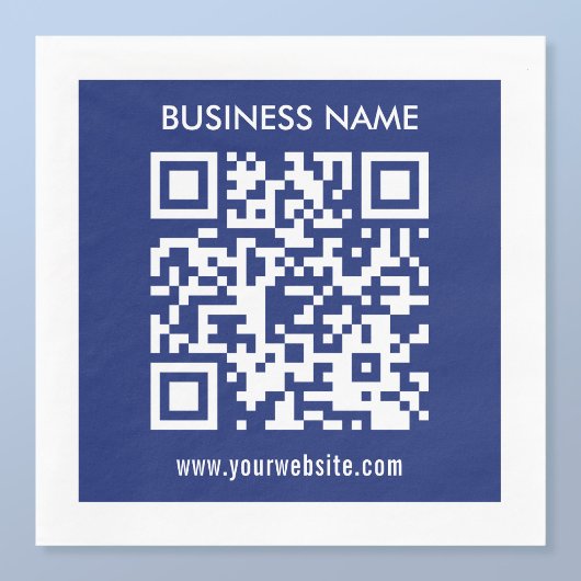 Bearbeitbarer (sofort generierter) QR-Code | Navy Serviette