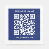 Bearbeitbarer (sofort generierter) QR-Code | Navy Serviette (Vorderseite)