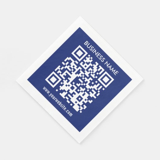 Bearbeitbarer (sofort generierter) QR-Code | Navy Serviette (Ecke)