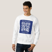 Bearbeitbarer (sofort generierter) QR-Code | Navy  Sweatshirt (Vorne ganz)