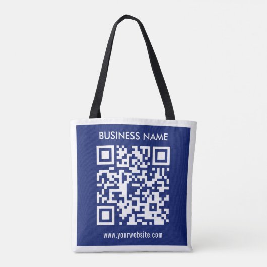 Bearbeitbarer (sofort generierter) QR-Code | Navy  Tasche (Rückseite)
