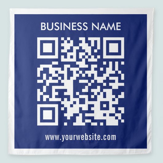 Bearbeitbarer (sofort generierter) QR-Code | Navy  Wandteppich