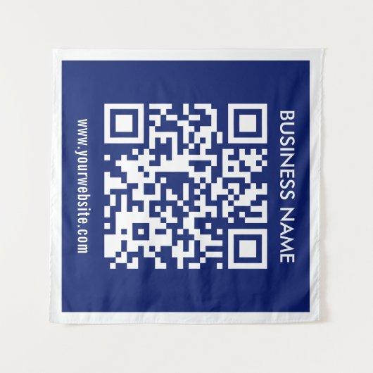 Bearbeitbarer (sofort generierter) QR-Code | Navy  Wandteppich (Vorderseite (Horizontal))