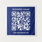 Bearbeitbarer (sofort generierter) QR-Code | Navy Wandteppich (Vorderseite)