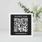 Bearbeitbarer (sofort generierter) QR-Code | Schwa Einladung (Stehend Vorderseite)
