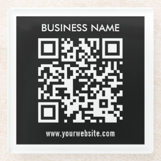 Bearbeitbarer (sofort generierter) QR-Code | Schwa Glasuntersetzer