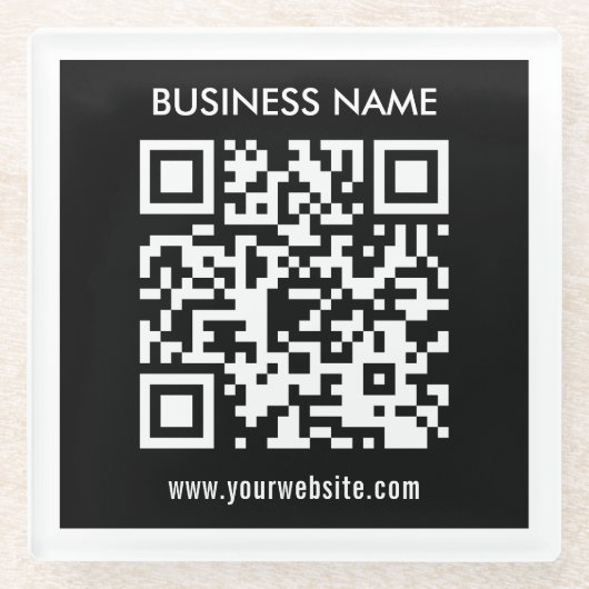 Bearbeitbarer (sofort generierter) QR-Code | Schwa Glasuntersetzer (Vorderseite)