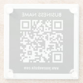 Bearbeitbarer (sofort generierter) QR-Code | Schwa Glasuntersetzer (Rückseite)