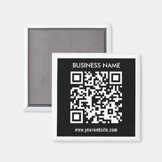 Bearbeitbarer (sofort generierter) QR-Code | Schwa Magnet (Vorderseite/Rückseite)