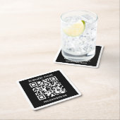 Bearbeitbarer (sofort generierter) QR-Code | Schwa Rechteckiger Pappuntersetzer (Vor Ort)