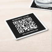 Bearbeitbarer (sofort generierter) QR-Code | Schwa Rechteckiger Pappuntersetzer (angewinkelt)