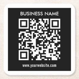 Bearbeitbarer (sofort generierter) QR-Code | Schwa Rechteckiger Pappuntersetzer