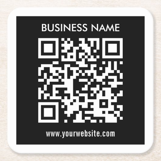 Bearbeitbarer (sofort generierter) QR-Code | Schwa Rechteckiger Pappuntersetzer (Vorderseite)