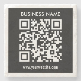Bearbeitbarer (sofort generierter) QR-Code | Schwa Steinuntersetzer