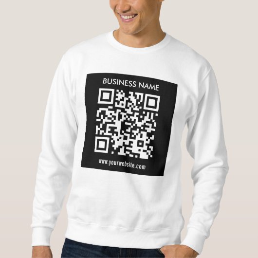 Bearbeitbarer (sofort generierter) QR-Code | Schwa Sweatshirt (Vorderseite)