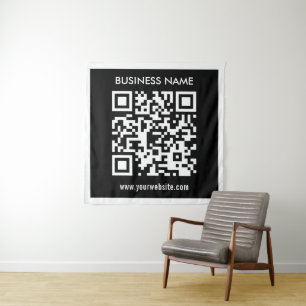 Bearbeitbarer (sofort generierter) QR-Code Schwa Wandteppich