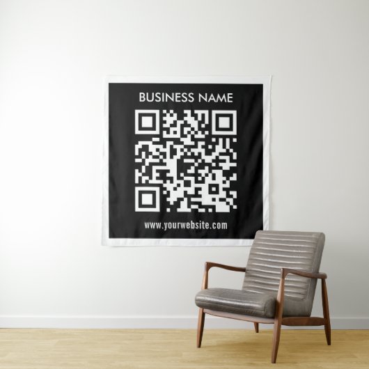 Bearbeitbarer (sofort generierter) QR-Code | Schwa Wandteppich (Beispiel)