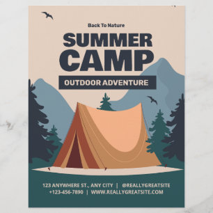 Bearbeitbarer Sommer-Spaß-Camp, Zurück zur Natur-C Flyer