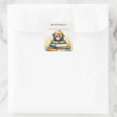Bearbeitbarer Sticker für Affen und Bücher im Buch (Tasche)