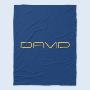 Bearbeitbarer stilvoller Text   Gold & Navy Blau Fleecedecke