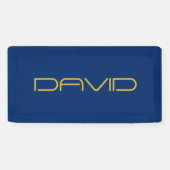 Bearbeitbarer stylischer Text | Gold und Navy Blue Banner (Horizontal)